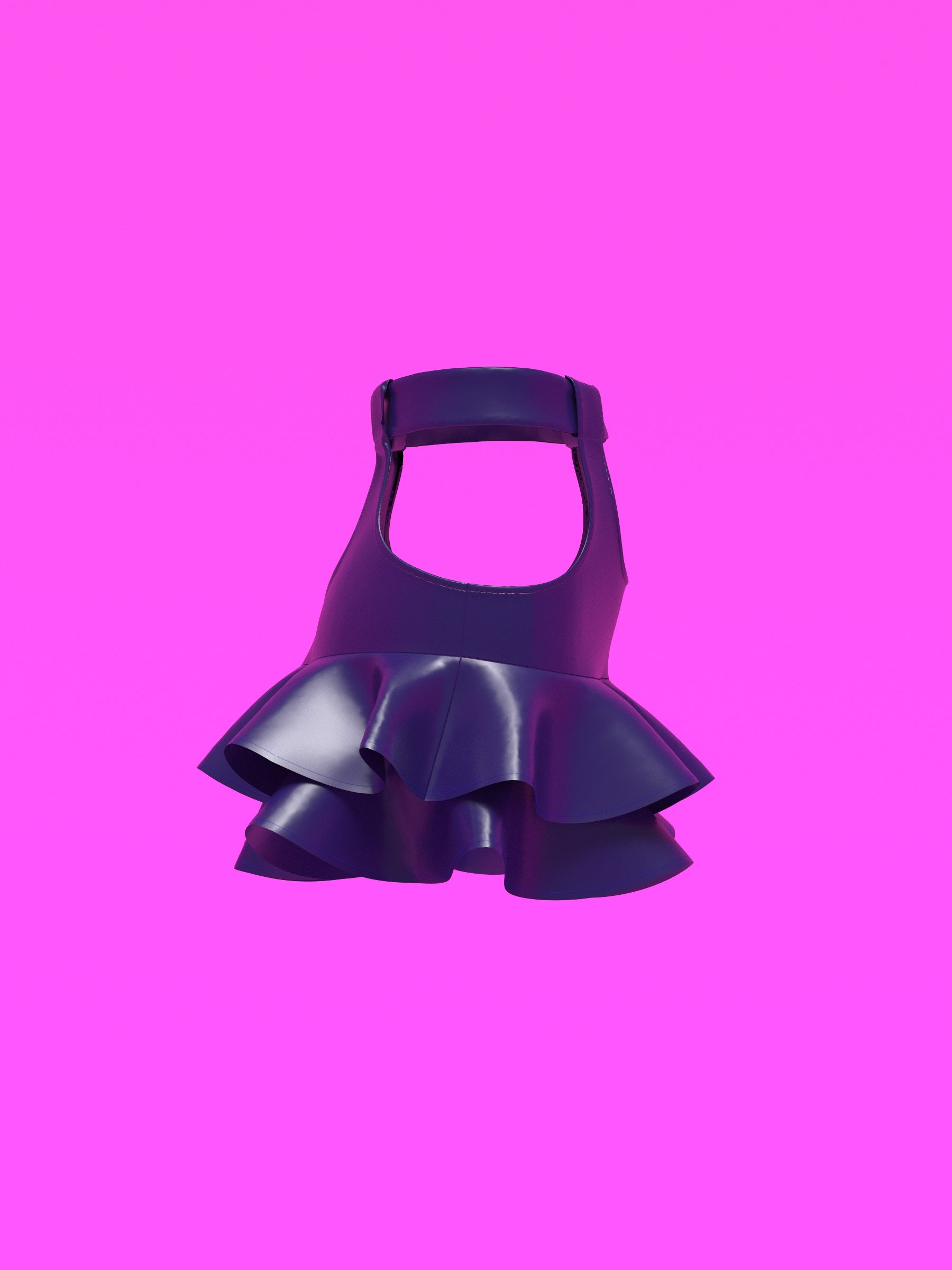 Garter Mini Skirt with Flounce Ruffles Sewing Pattern for drag Queens y2k 2000s style costume outfit easy to sew with garter straps by Katkow side garment black