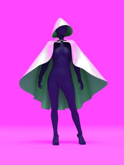 Gothic Oversized Cloak (XS-4X) Drag Queen  Costume Sewing Pattern for Villain Fairytale Outfit Cosplay Front 