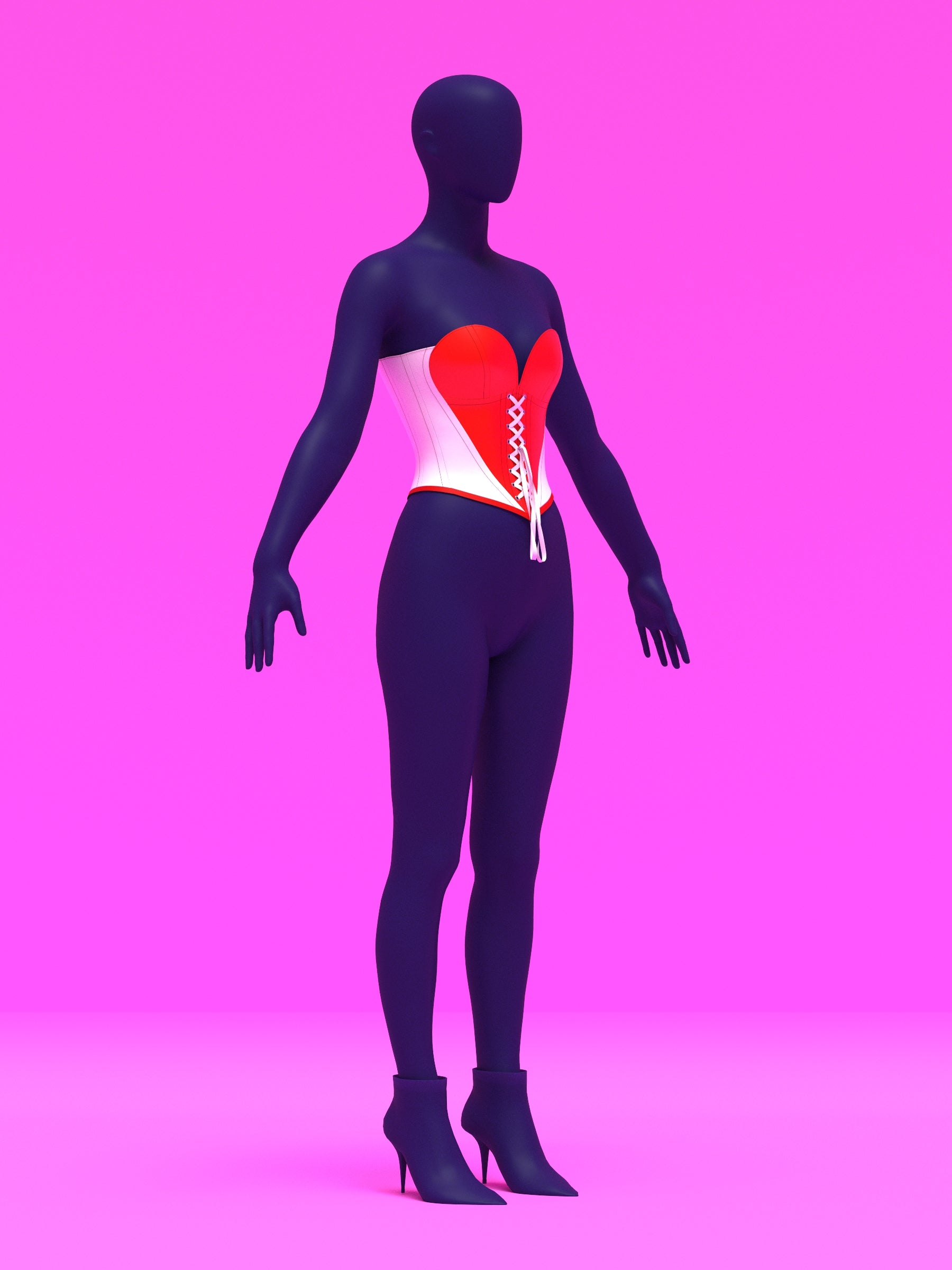 Heart Corset Top Sewing Pattern For Drag Queens Valentines Costume by Katkow Angle