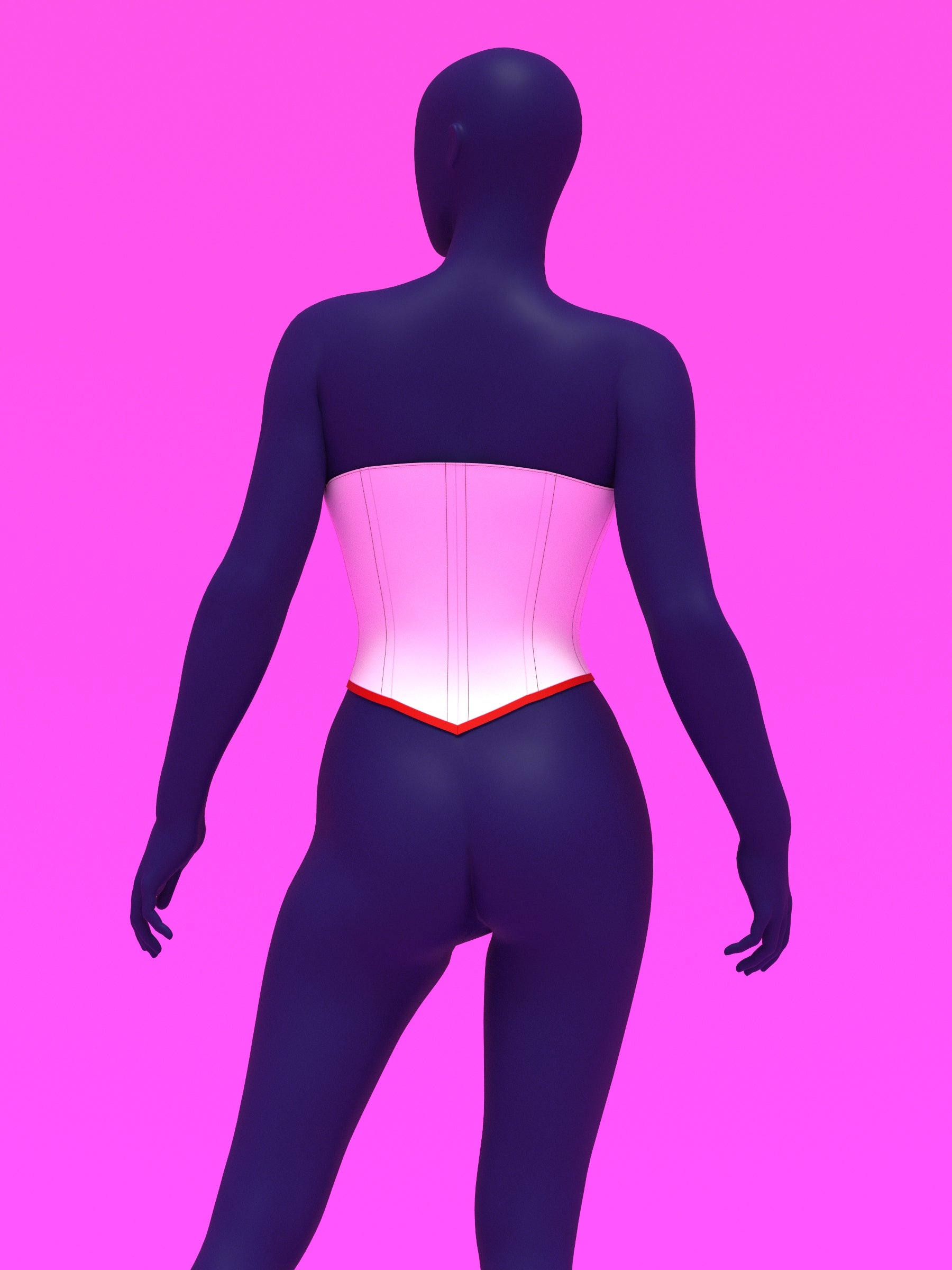 Heart Corset Top Sewing Pattern For Drag Queens Valentines Costume by Katkow Back Pose