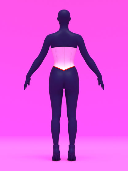 Heart Corset Top Sewing Pattern For Drag Queens Valentines Costume by Katkow Back