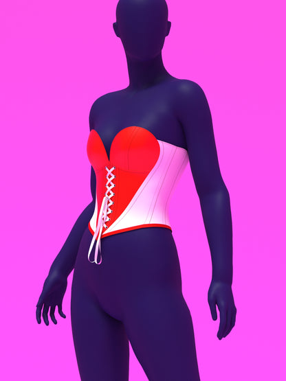 Heart Corset Top Sewing Pattern For Drag Queens Valentines Costume by Katkow Front Pose