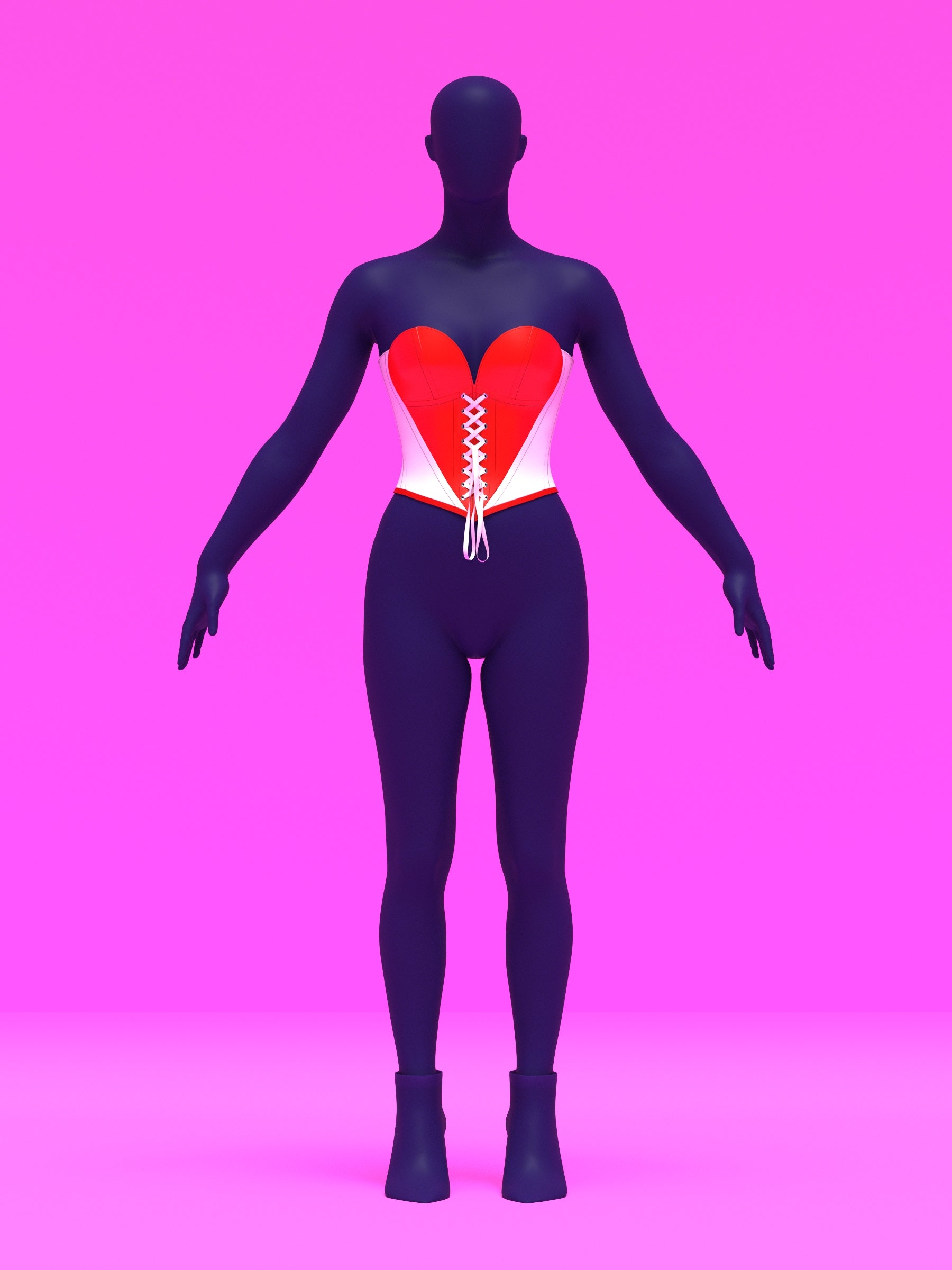 Heart Corset Top Sewing Pattern For Drag Queens Valentines Costume by Katkow Front