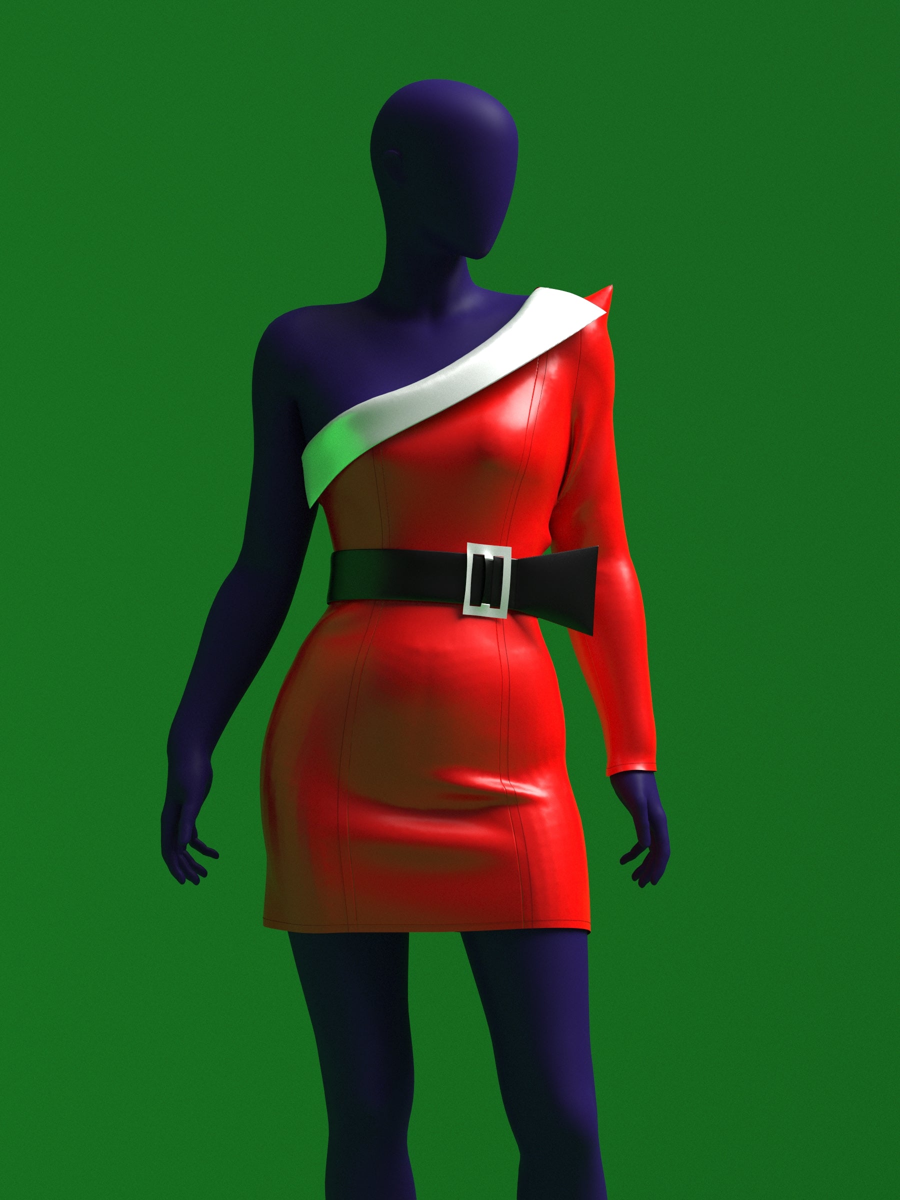 Asymmetric Sleeve Mini Dress Sewing Pattern (XS-4X) For Drag Queens Holiday Misses Claus Dress Outfit