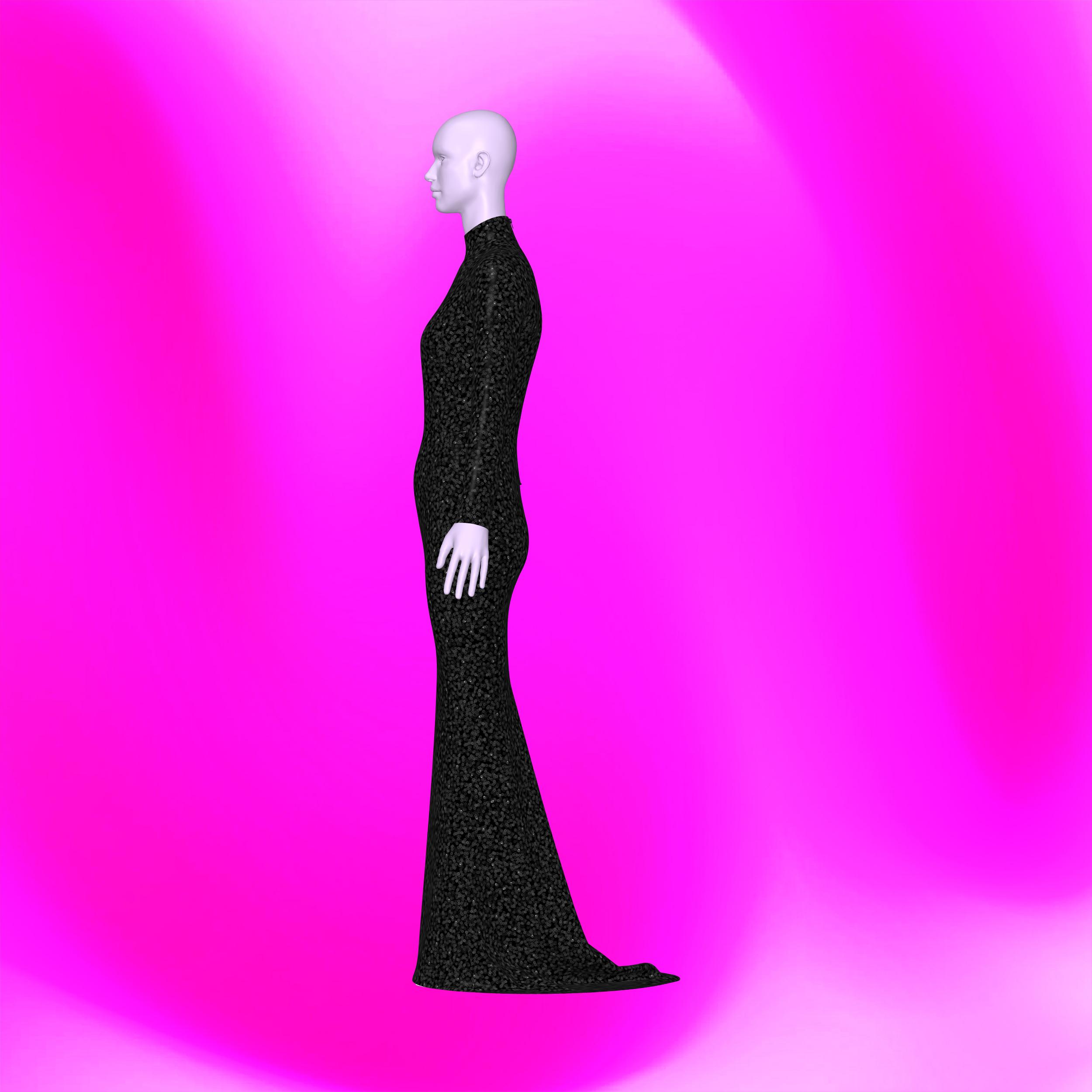 Katkow Long Sleeve Gown Sewing Pattern for Drag Queens Costume, Fashion, Wedding, Prom, Fantasy, Fairy, Gala, Evening Dress, Skirt, Train side