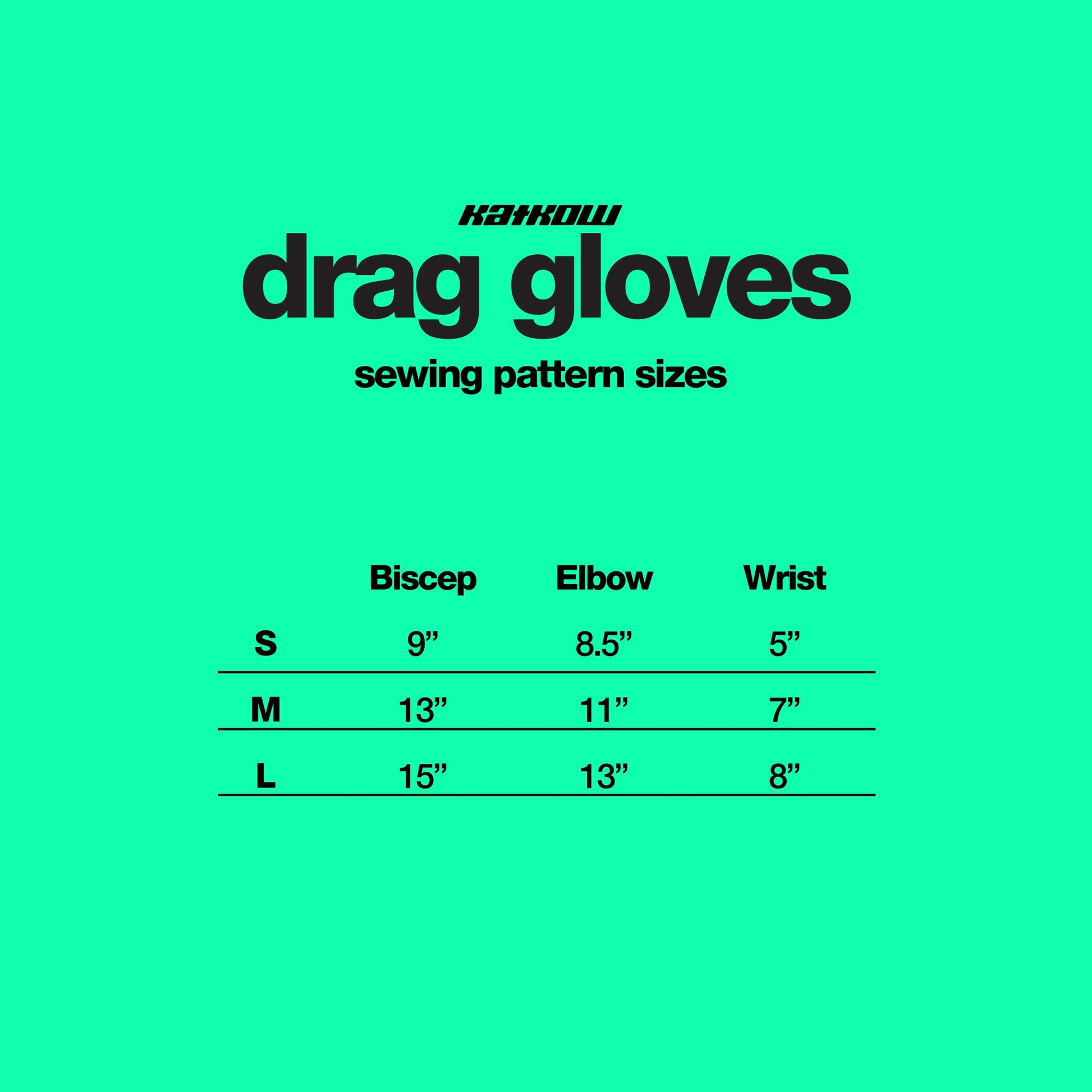 drag queen gloves sewing pattern chart