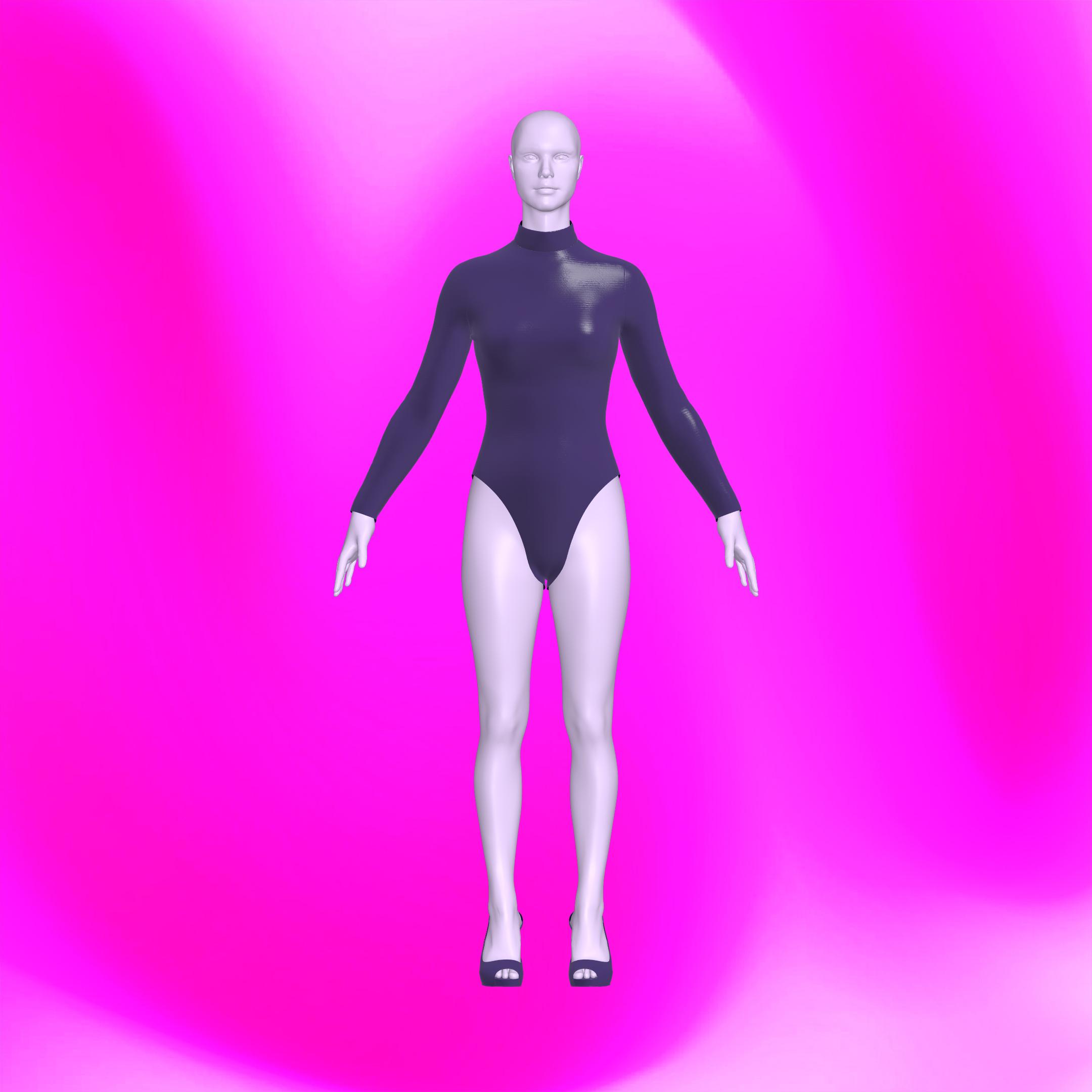 Katkow Long Sleeve Leotard Sewing Pattern (Sizes XS-4X) - Drag Queen Womens front