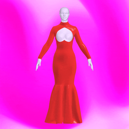 katkow drag queen breast plate cutout long sleeve gown sewing pattern gif