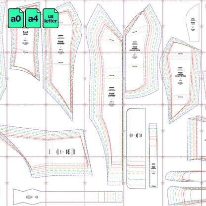 Katkow Playboy Bunny costume corset sewing pattern for drag queens pdf