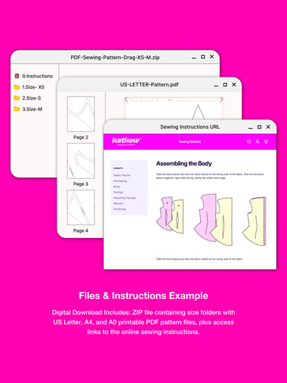 Katkow Sewing pattern pdf files and instructions digital download example