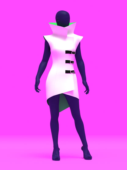 Mad Scientist Lab Coat (XS-XL) Drag Queen Halloween Costume Sewing Pattern Cosplay by Katkow Render Pose  2