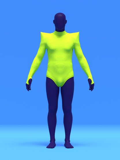 Men's Pointed Shoulder Leotard Sewing Pattern For Cosplay Bodysuit Stretch Easy Beginner Sew Superhero villain costume by Katkow 