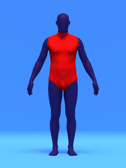 Men's Sleeveless Leotard Sewing Pattern for Cosplay and Dancewear Stretch Bodysuit Onesie Superhero Suit Costume 