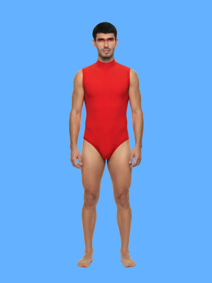 Men's Sleeveless Leotard Sewing Pattern for Cosplay and Dancewear Stretch Bodysuit Onesie Superhero Suit Costume model front