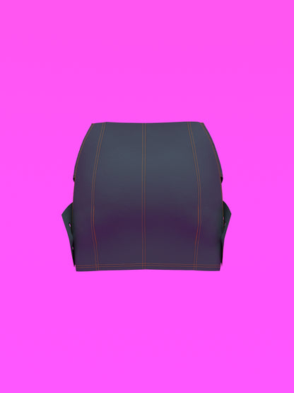 Oversized Crossed Belt Mini Skirt Sewing Pattern for drag queens y2k doll style costume by Katkow back denim