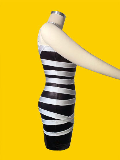 mummy bodycon dress Ss20 Moschino Couture Jeremy Scott Bodycon Mini Dress Mummy Halloween Collection