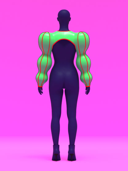 Ornament Ball Sleeve Shrug Sewing Pattern Top for Drag Queens Holiday Festive Outfit Costume Big Sleeves back