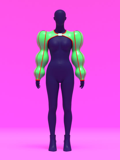 Ornament Ball Sleeve Shrug Sewing Pattern Top for Drag Queens Holiday Festive Outfit Costume Big Sleeves front