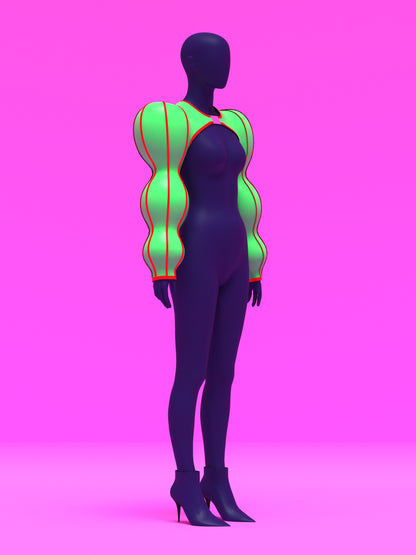 Ornament Ball Sleeve Shrug Sewing Pattern Top for Drag Queens Holiday Festive Outfit Costume Big Sleeves  side