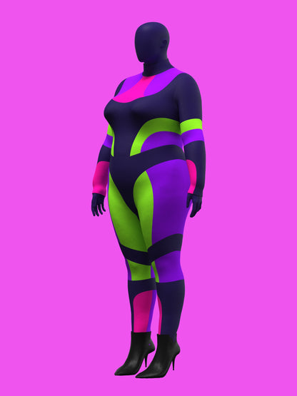 Paneled Catsuit Bodysuit Sewing Pattern For Drag Queens Costume by Katkow Stretch Garment Plus Size 2xl