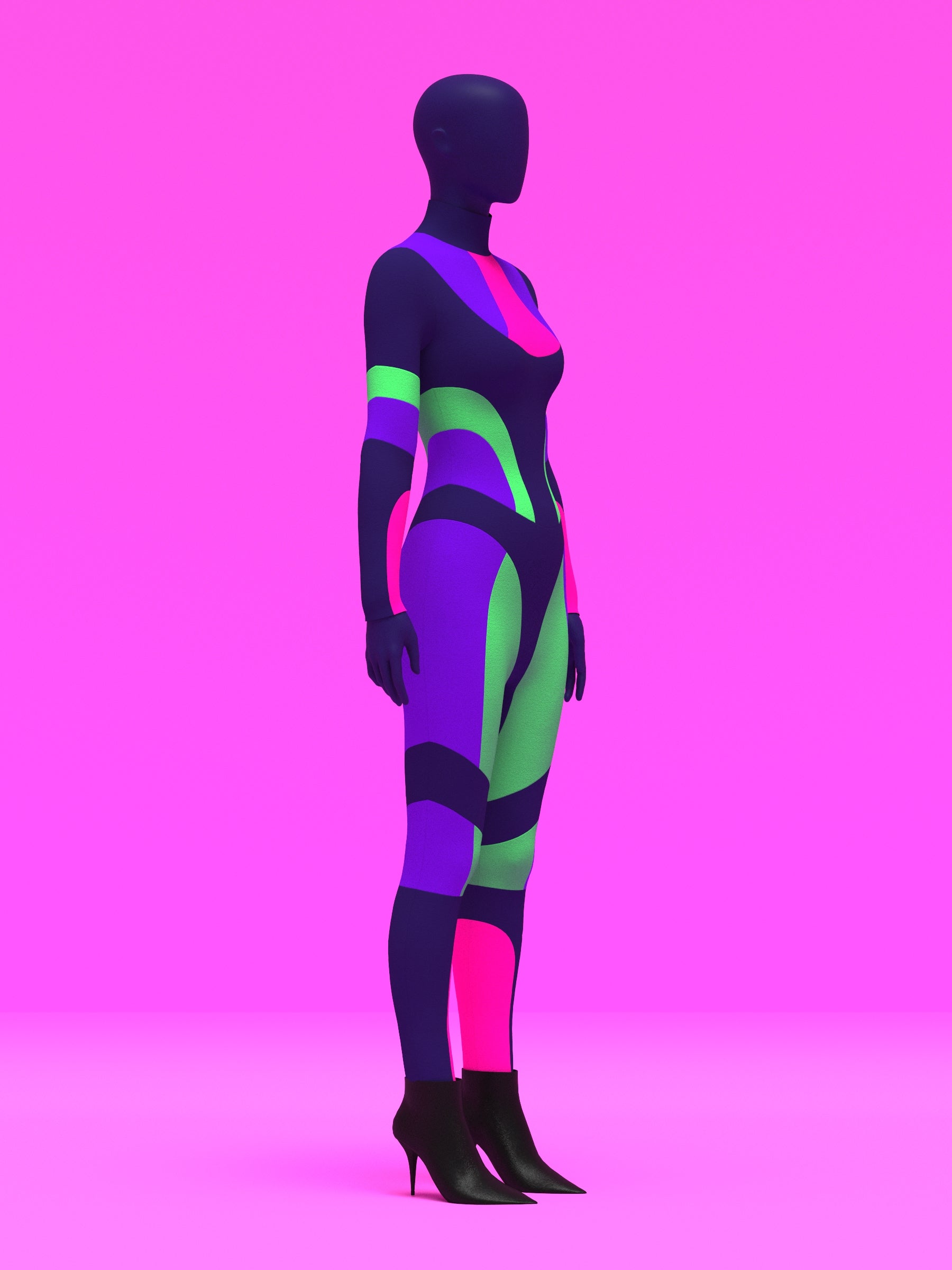 Paneled Catsuit Bodysuit Sewing Pattern For Drag Queens Costume by Katkow Stretch Garment Side 2