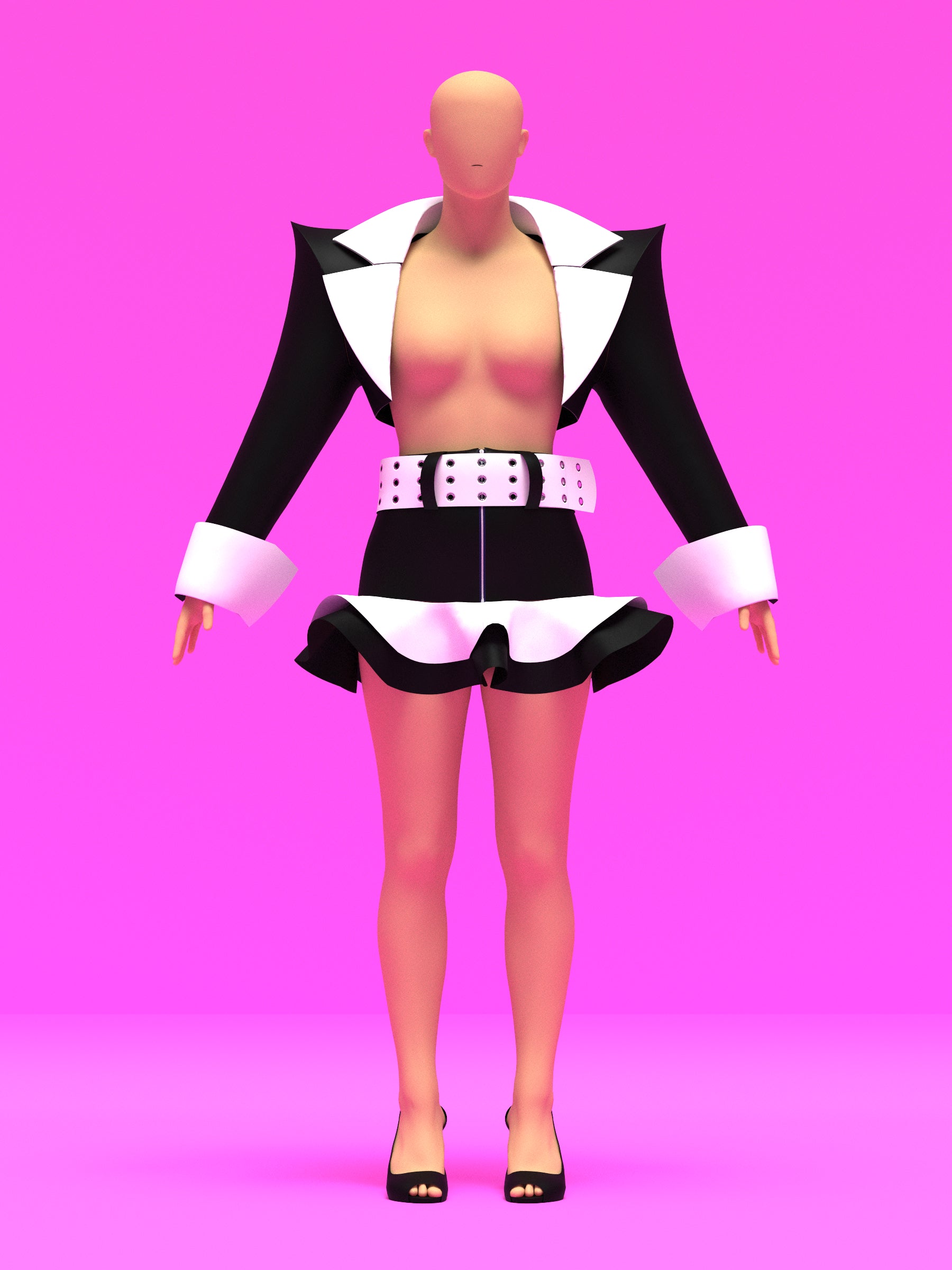 Bundle: Pointed Blazer Shrug & High Waisted Ruffle Mini Skirt Sewing Patterns – Save 30%
