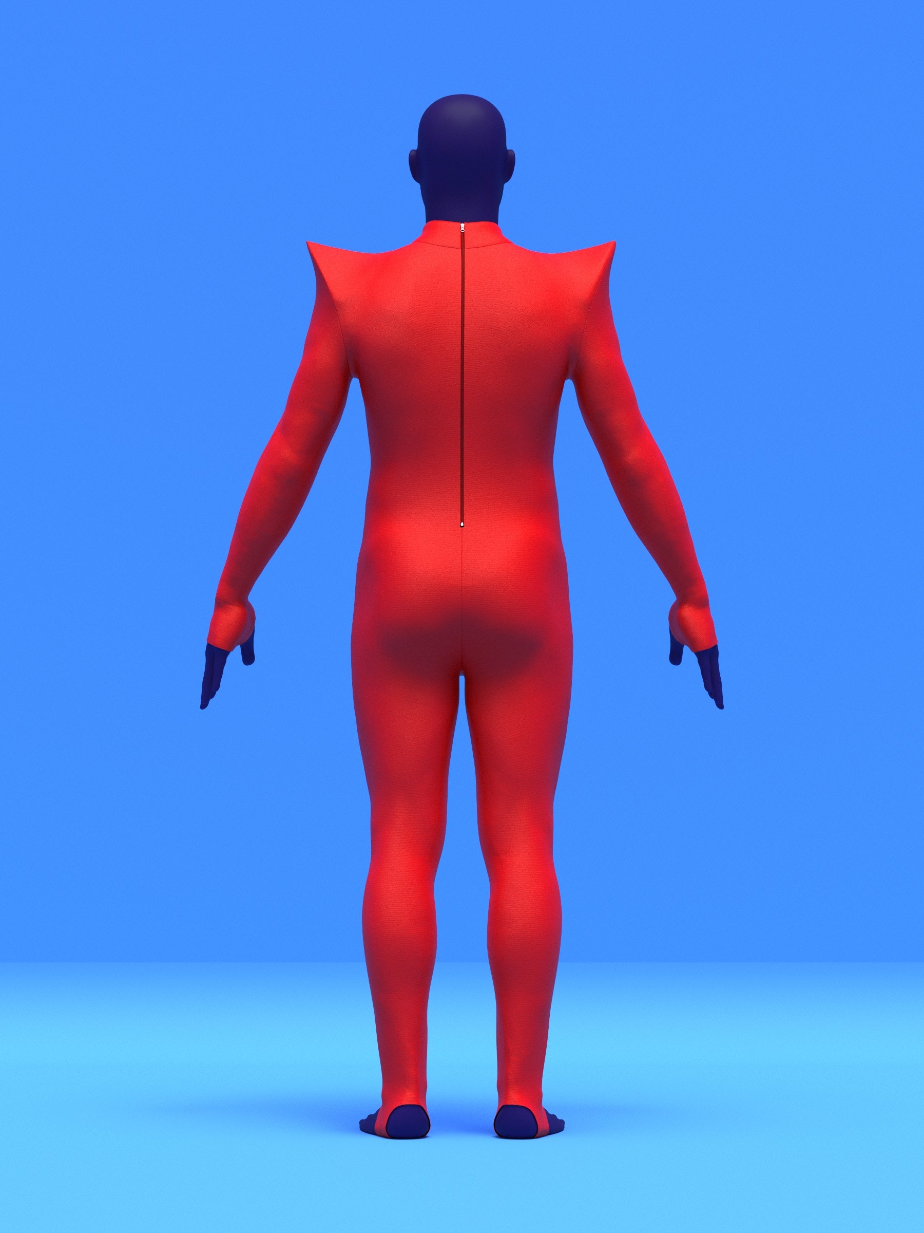 Men's Pointed Shoulder Catsuit Sewing Pattern for cosplay and superhero suit builds stretch bodysuit dancewear costume onesie adult jumpsuit by Katkow back zipper