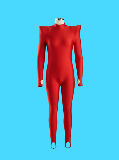 Men's Pointed Shoulder Catsuit Sewing Pattern for cosplay and superhero suit builds stretch bodysuit dancewear costume onesie adult jumpsuit by Katkow front