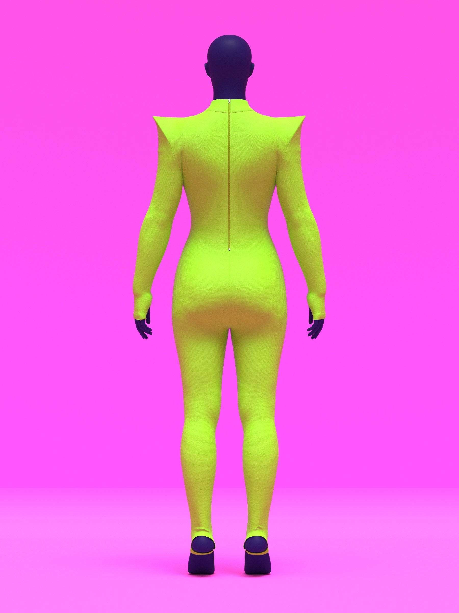 Pointed Shoulder Catsuit Sewing Pattern For Drag Queens Stretch Bodysuit Leotard Dancewear Easy Sew Beginner Pattern by Katkow Back