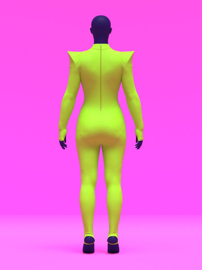 Pointed Shoulder Catsuit Sewing Pattern For Drag Queens Stretch Bodysuit Leotard Dancewear Easy Sew Beginner Pattern by Katkow Back