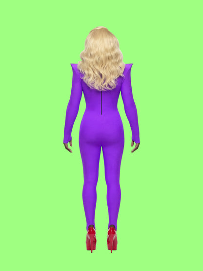 Pointed Shoulder Catsuit Sewing Pattern For Drag Queens Stretch Bodysuit Leotard Dancewear Easy Sew Beginner Pattern by Katkow Back