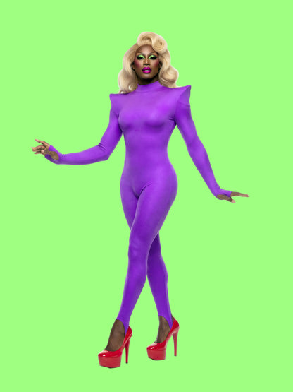 Pointed Shoulder Catsuit Sewing Pattern For Drag Queens Stretch Bodysuit Leotard Dancewear Easy Sew Beginner Pattern by Katkow Front