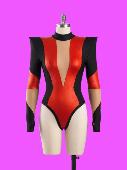 Save 39% Bundle of 4 stretch leotard sewing patterns for drag queens by katkow  pointed shoulder colorblock