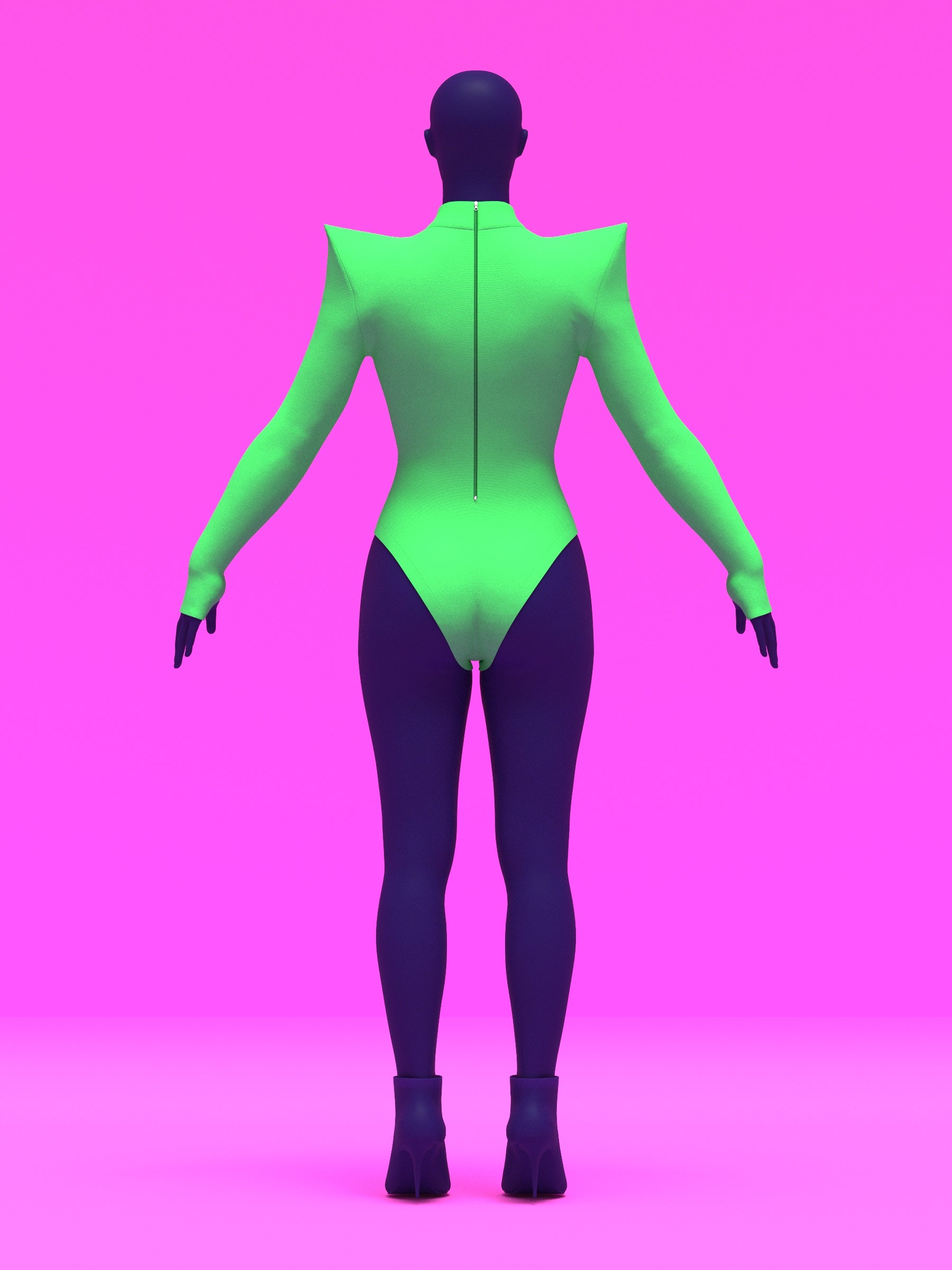 Pointed Shoulder Leotard Sewing Pattern For Drag Queens Cosplay by Katkow Stretch outfit back