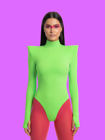 Pointed Shoulder Leotard Sewing Pattern For Womens Cosplay by Katkow Stretch Dancewear Bodysuit Long Sleeve