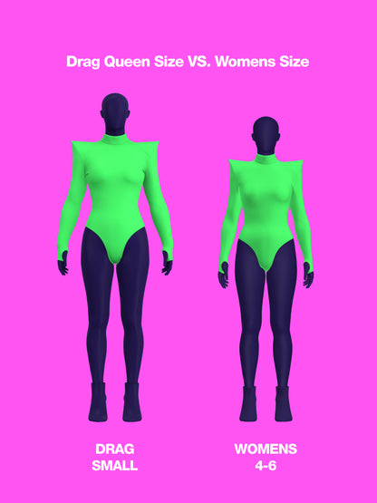Pointed Shoulder Leotard Sewing Pattern For Drag Queens and Womens Cosplay by Katkow Stretch Dancewear Bodysuit Long Sleeve Sizes