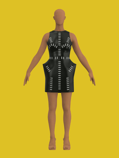Stitched Pointed Hips Dress (XS-XL) Drag Queen Halloween Costume Sewing Pattern Video