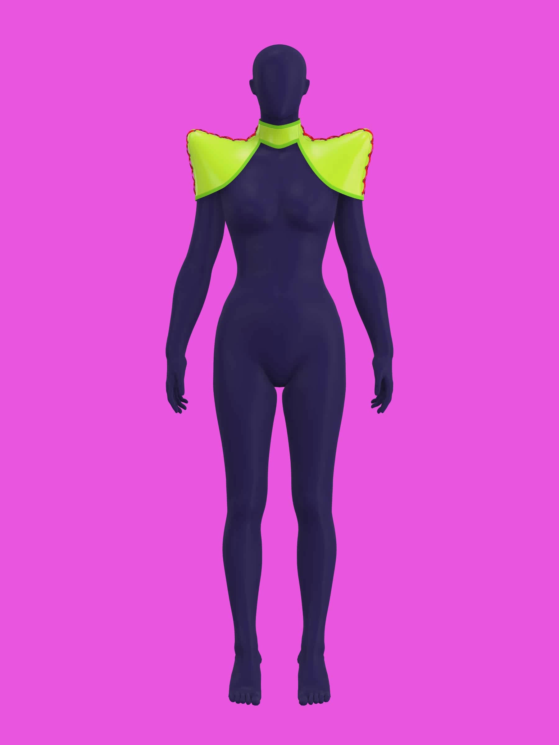 Pointed shoulder neck harness corset sewing pattern with laced up sides and back for drag queens and fetish sexy costume or halloween costume by katkow video