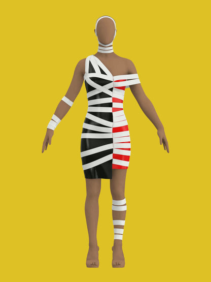 Mummy Stretch Dress (XS-XL) Drag Queen Halloween Costume Sewing Pattern Video