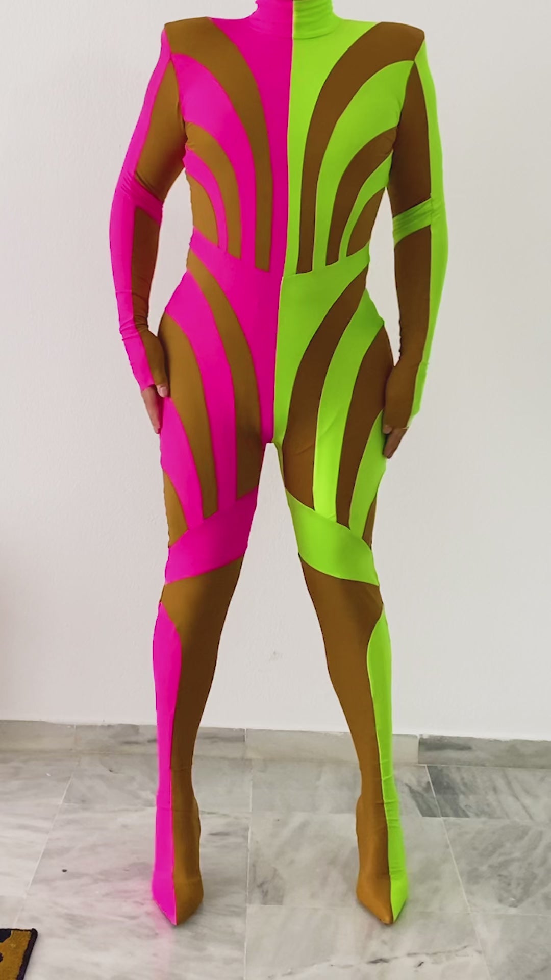 Half Striped Full-Body Catsuit Sewing Pattern by Ruben Isaza