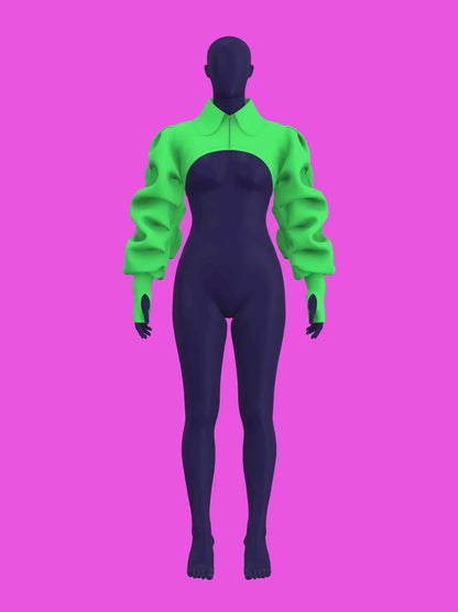 Ruched Sleeve Shrug Sewing Pattern For Drag Queens by Katkow oversized ruffle wrinkle sleeve pattern top accessory video