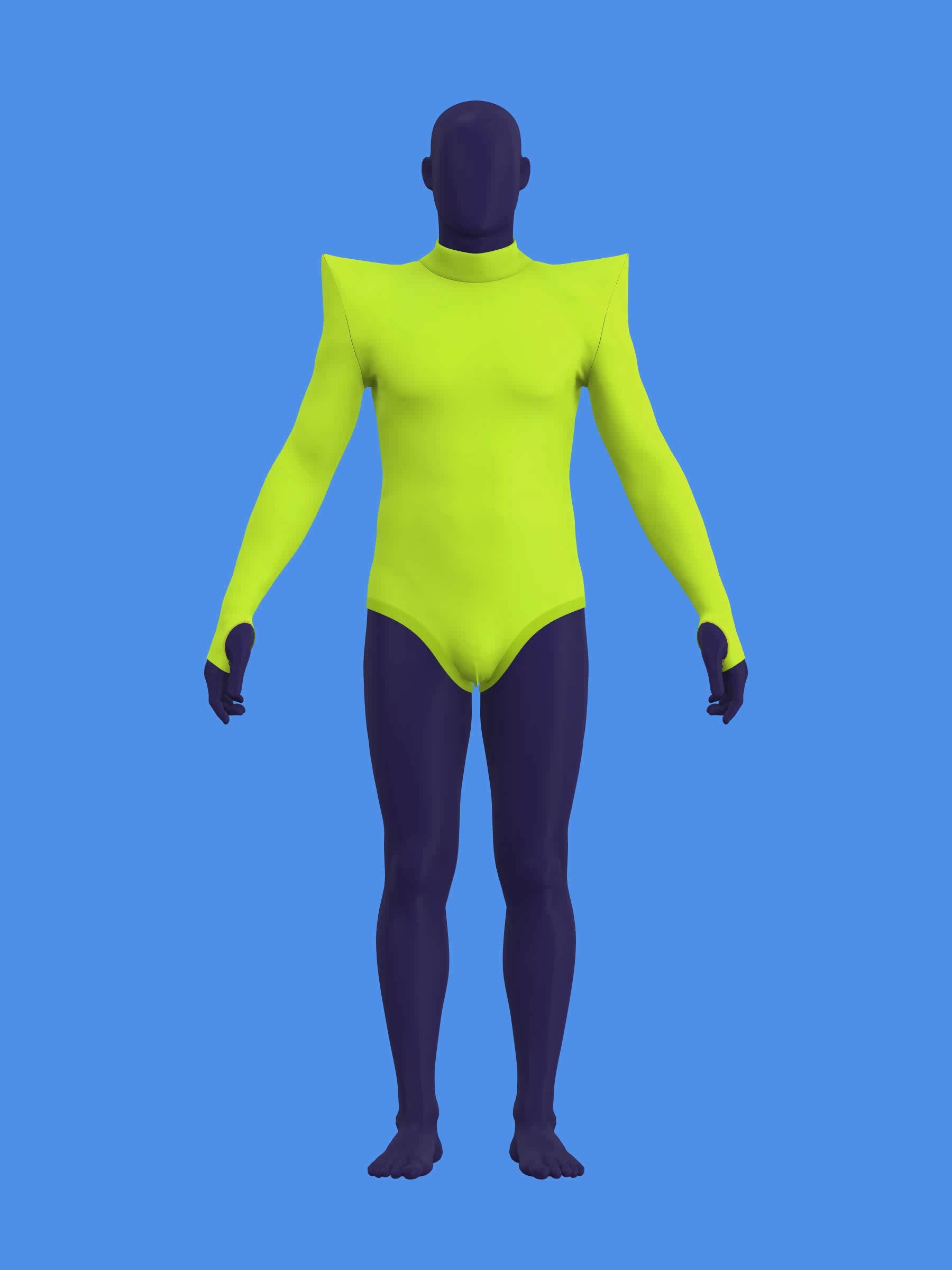 Men's Pointed Shoulder Leotard Sewing Pattern For Cosplay Bodysuit Stretch Easy Beginner Sew Superhero villain costume by Katkow 