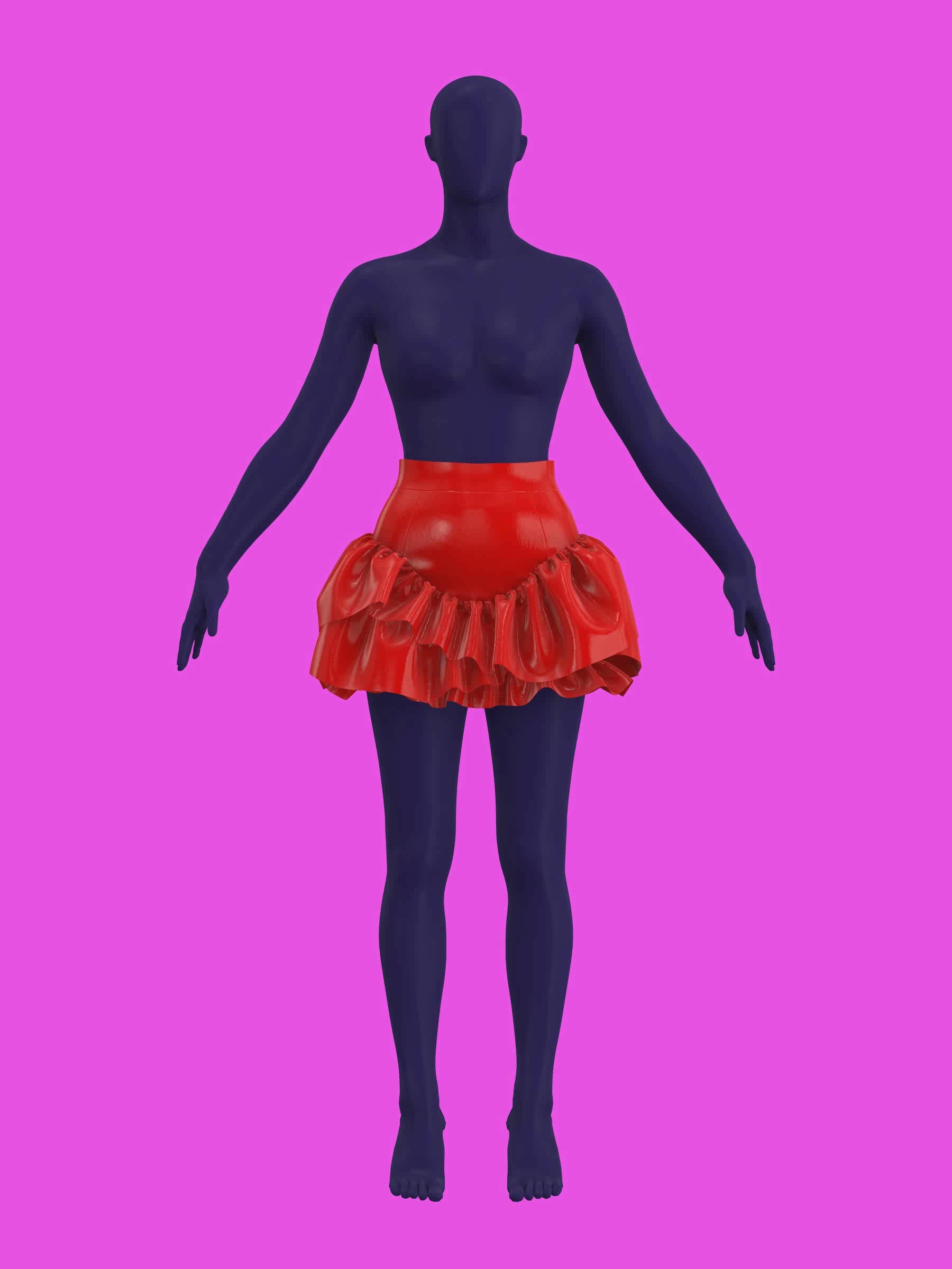 Mini Skirt with Wave Ruffles Sewing Pattern For Drag Queens asymmetrical y2k style costume dress by Katkow video