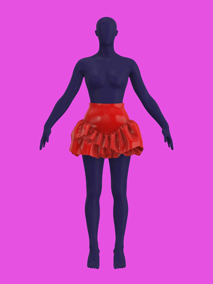 Mini Skirt with Wave Ruffles Sewing Pattern For Drag Queens asymmetrical y2k style costume dress by Katkow video