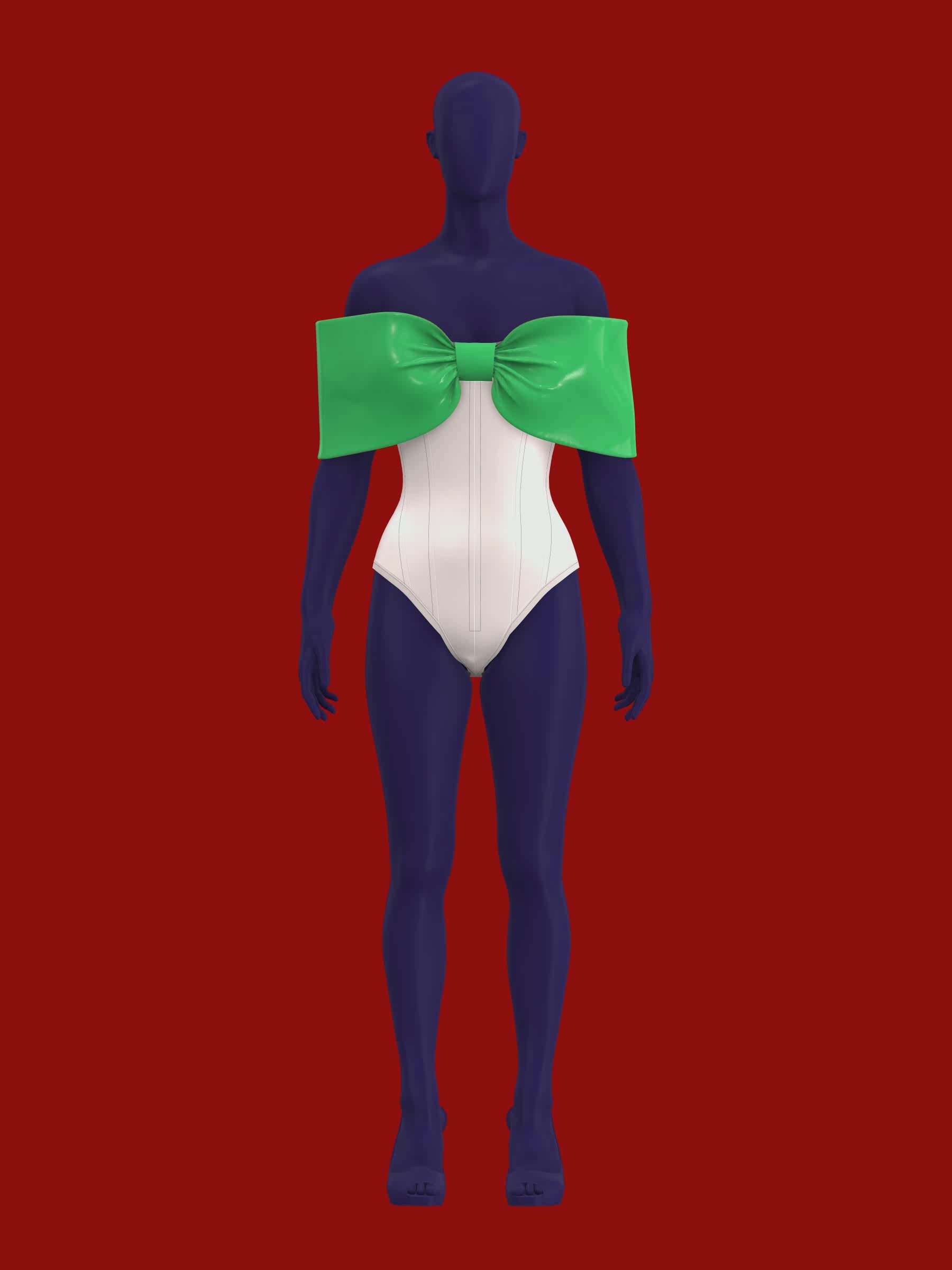 Off-Shoulder Bow Corset Leotard (XS-4X) Drag Queen Sewing Pattern Costume Holiday Evening Bodysuit Boned Oversized Campy Elegant 