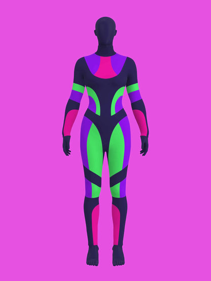 Paneled Catsuit Bodysuit Sewing Pattern For Drag Queens Costume by Katkow Stretch Garment Pose