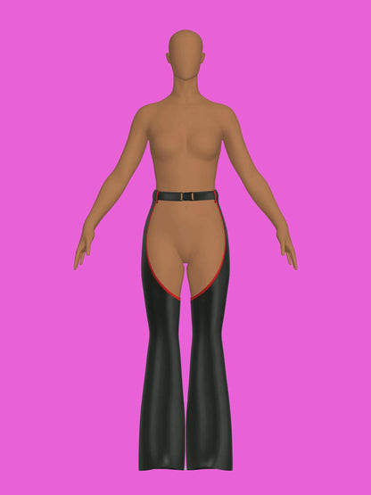 Chaps Sewing Pattern for Drag Queens Bell Bottom Straight Leg by Katkow for Drag Costume Festivals Raves Outfits Western Cosplay
