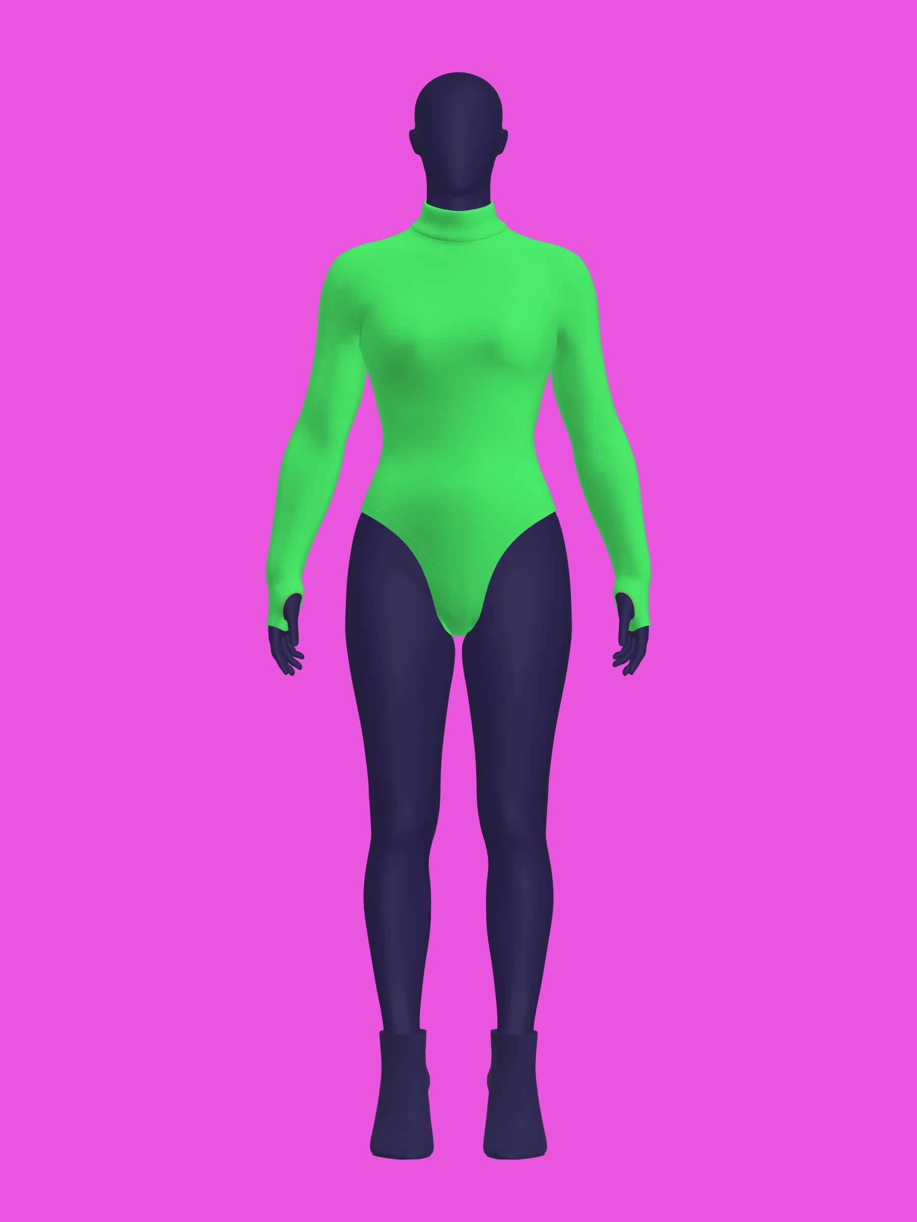 Long Sleeve Leotard Sewing Pattern For Drag Queens and Womens Cosplay Stretch Dancewear Costume Easy Sew by Katkow Front