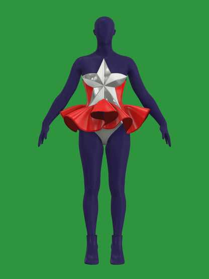 Star Corset Peplum and Thong (Set) Sewing Pattern for Drag Queens Holiday Christmas Costume Outfit Camp by Katkow Festive video