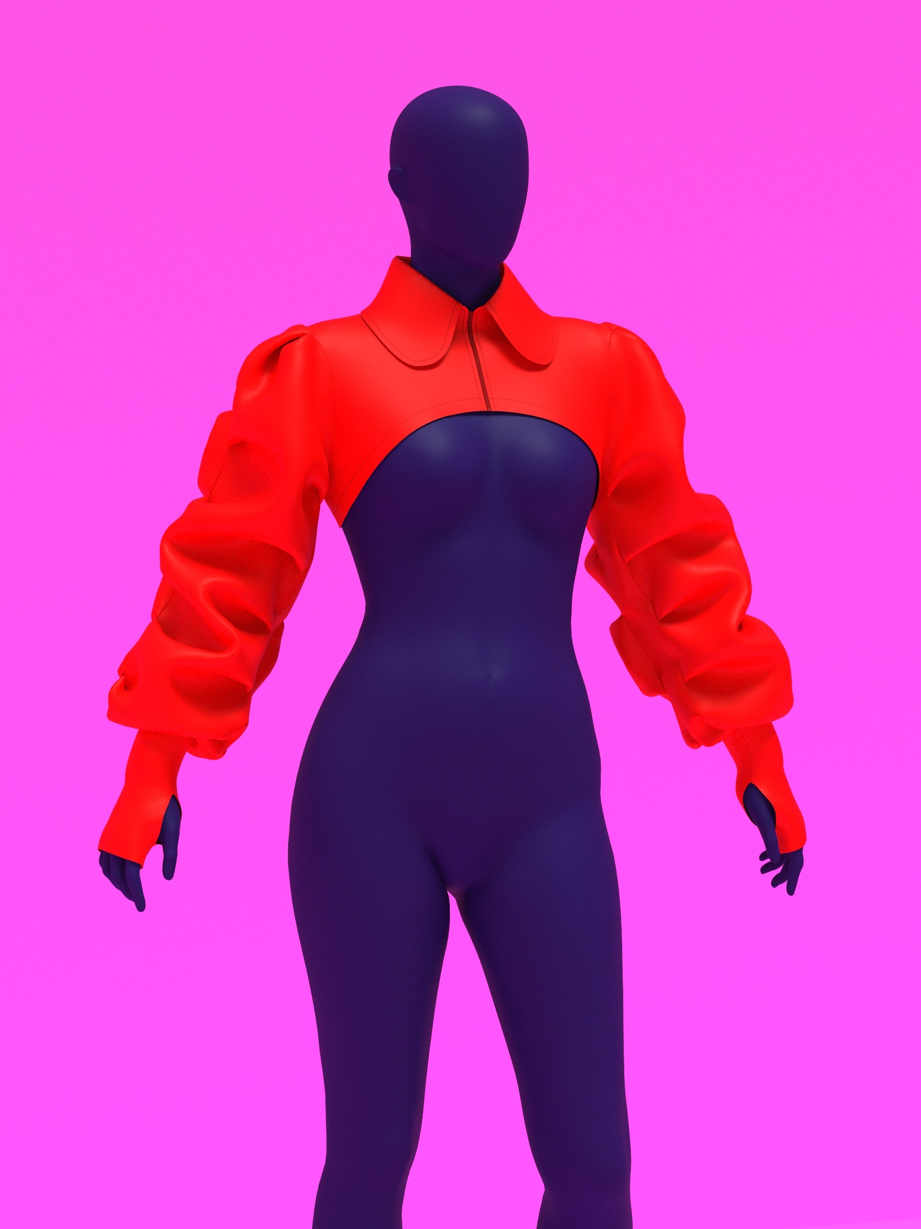 Ruched Sleeve Shrug Sewing Pattern For Drag Queens by Katkow oversized ruffle wrinkle sleeve pattern top accessory red